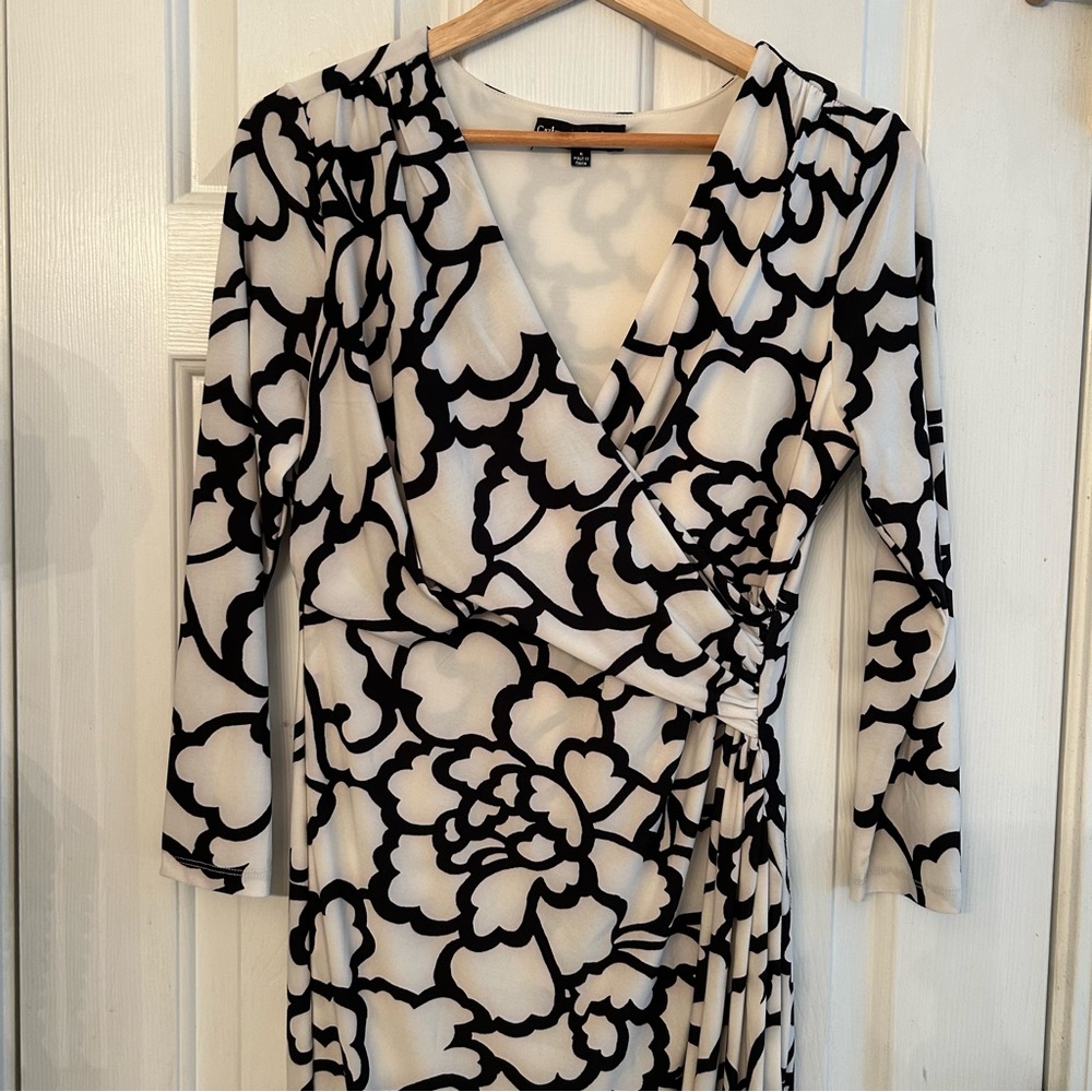 Catherine Malandrino black and white dress Size 8 - Picture 1 of 8